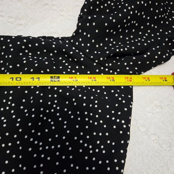 Mi Ami milkmaid polka dot smocked dress dark fairycore Dark Coquette Size Small - Picture 5 of 8